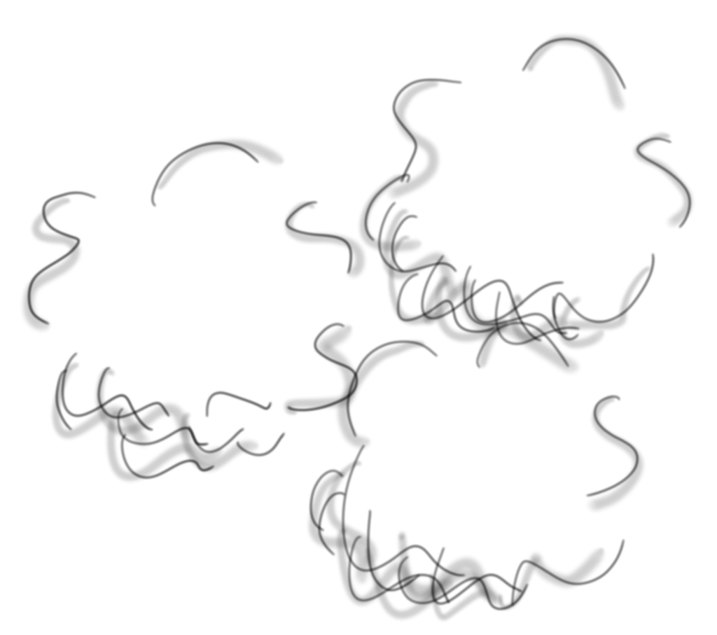 Handgezeichnete Illustration einer Sträuchergruppe als Outlines.